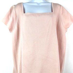 NWT Women's Alex Marie Sweater Size 3X Silk Blend Square Neck Short Sleeve